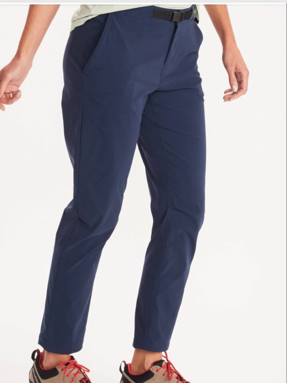 NWT Marmot Navy Kodachrome Adjustable Belted Waist Hiking Travel Pants Wmn's 14